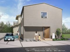 本パースは建物のデザインイメージを表現したものです。外構デザインや敷地周辺の状況は、実際の施工・環境とは異なります。